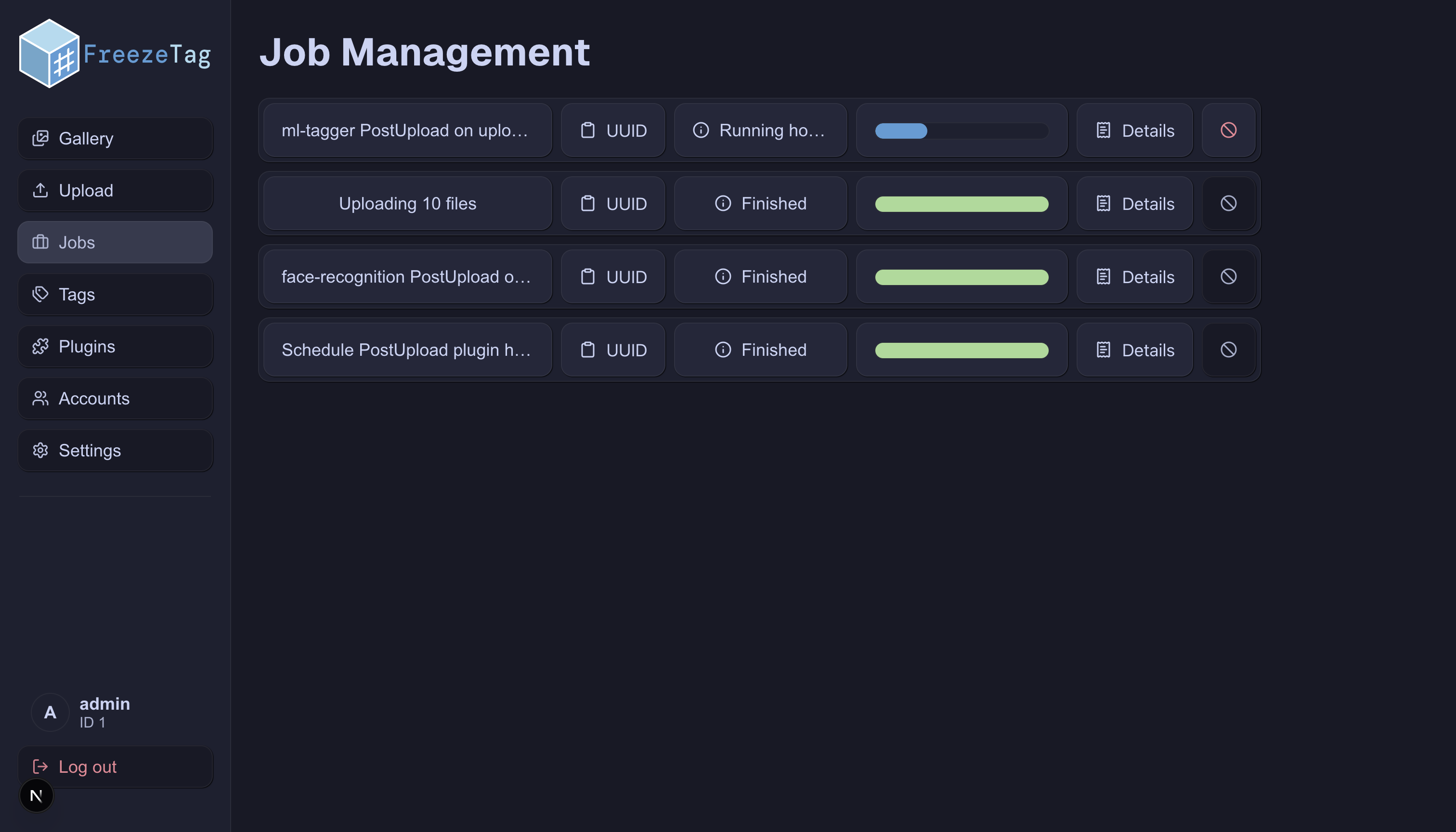 Example of the Jobs Page